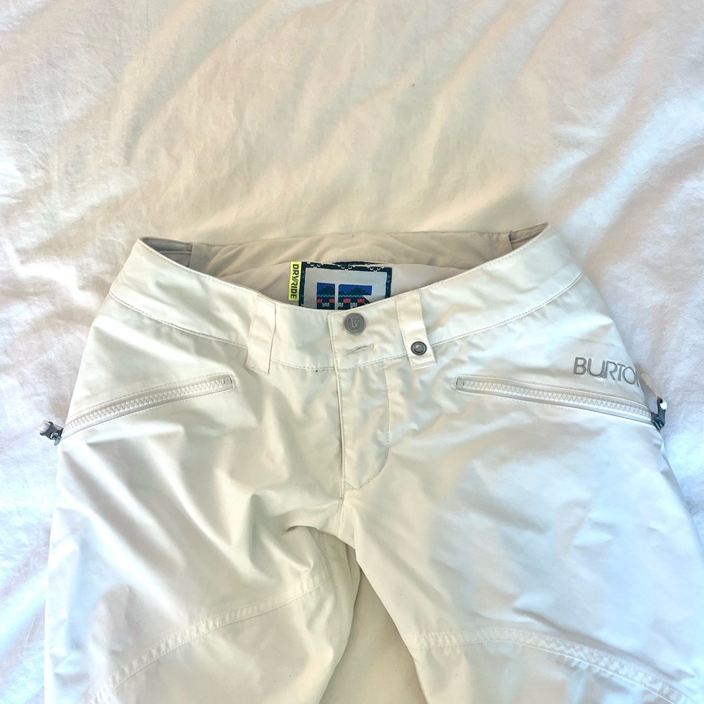 White Burton Ski Pants - Picture 3 of 5